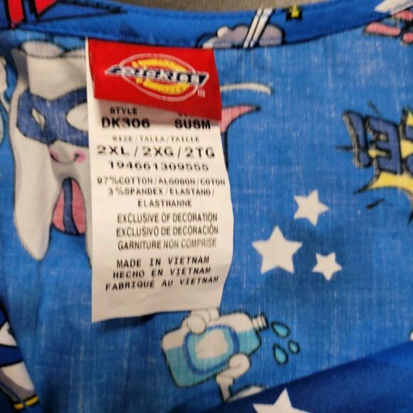 Dickies Dentist Dental Assistant Scrubs Jacket Snap Button Long Sleeve 2XL NEW - Picture 3 of 9